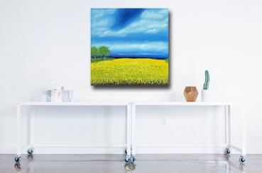 Buy original oil painting landscape painting hallway rapeseed field